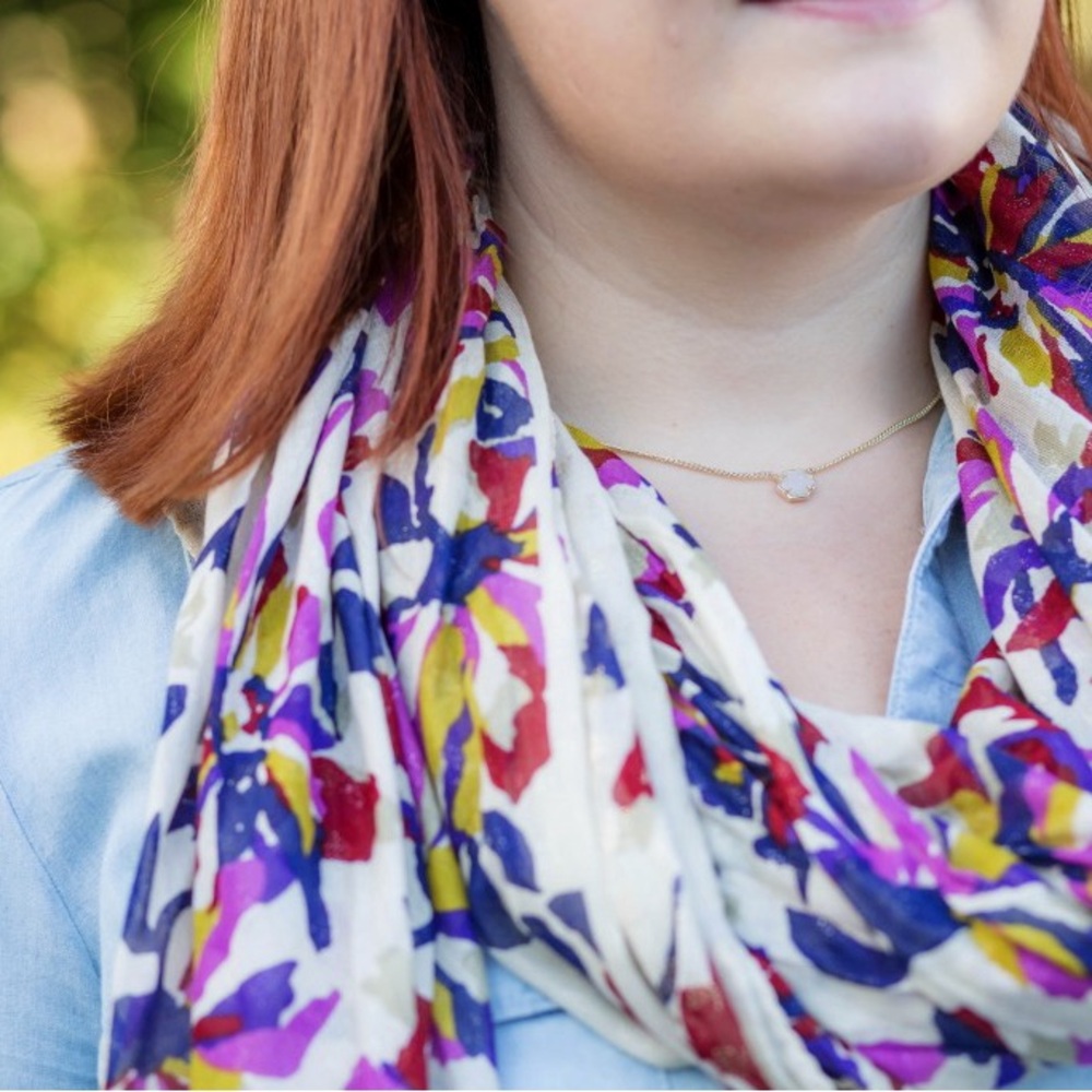 Marc by Marc Jacobs Purple Multi Floral Print Scarf - Picture 6 of 11